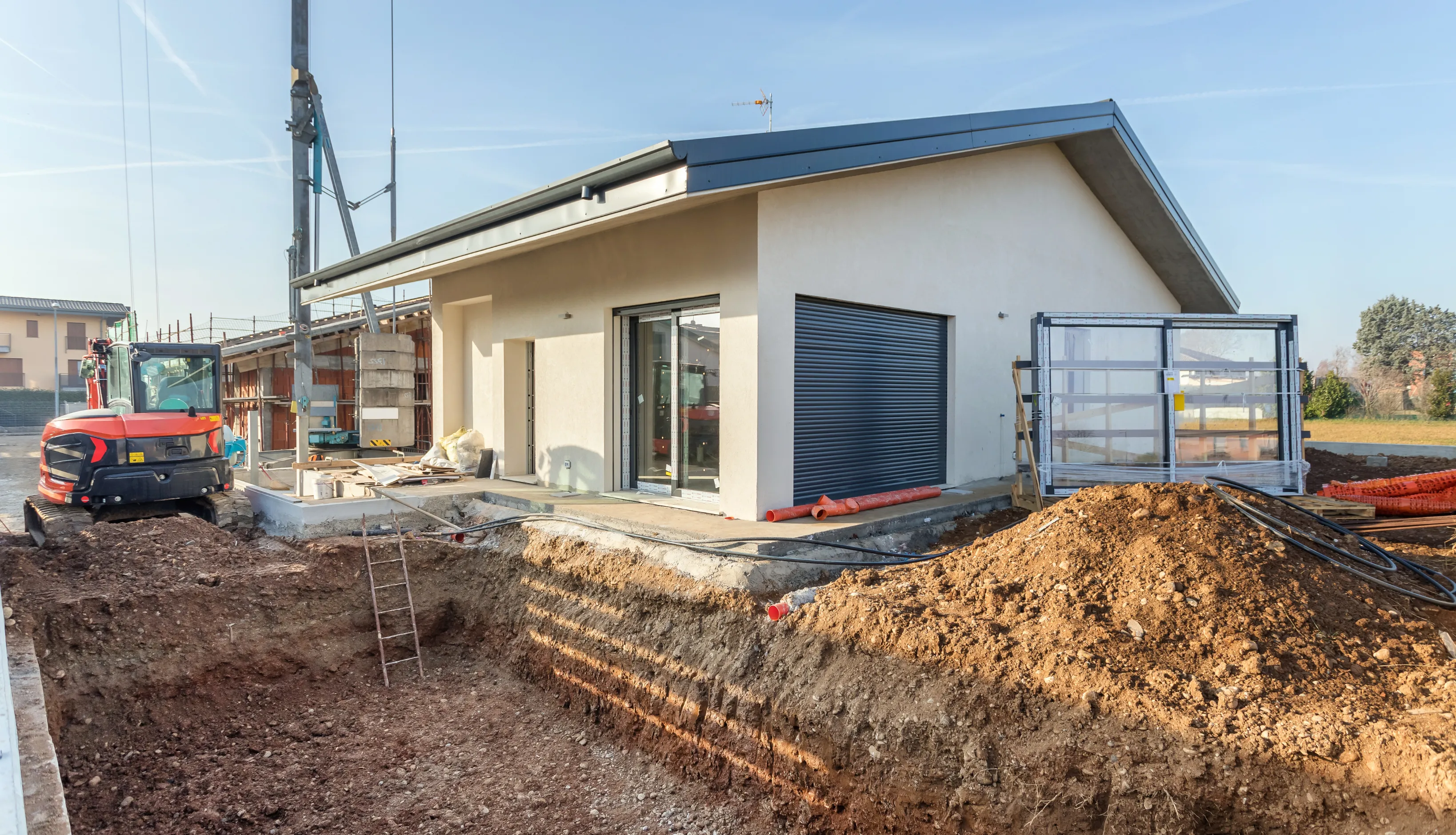 Close-up of pool steps undergoing demolition in Los Angeles, preparing the structure for a full reconstruction and new layout changes.